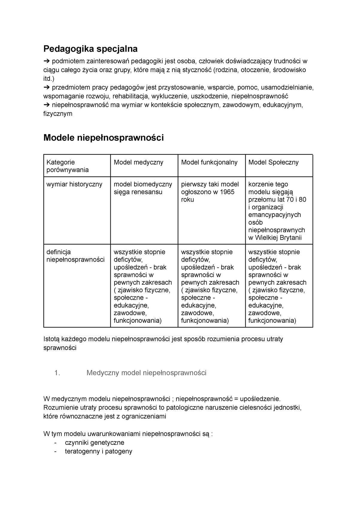 Zagadnienia Z Pedagogiki Specjalnej - Pedagogika Specjalna Podmiotem ...