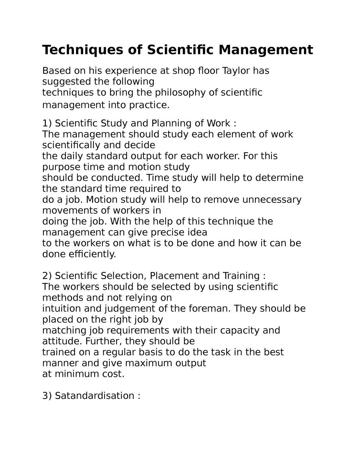 case study on techniques of scientific management