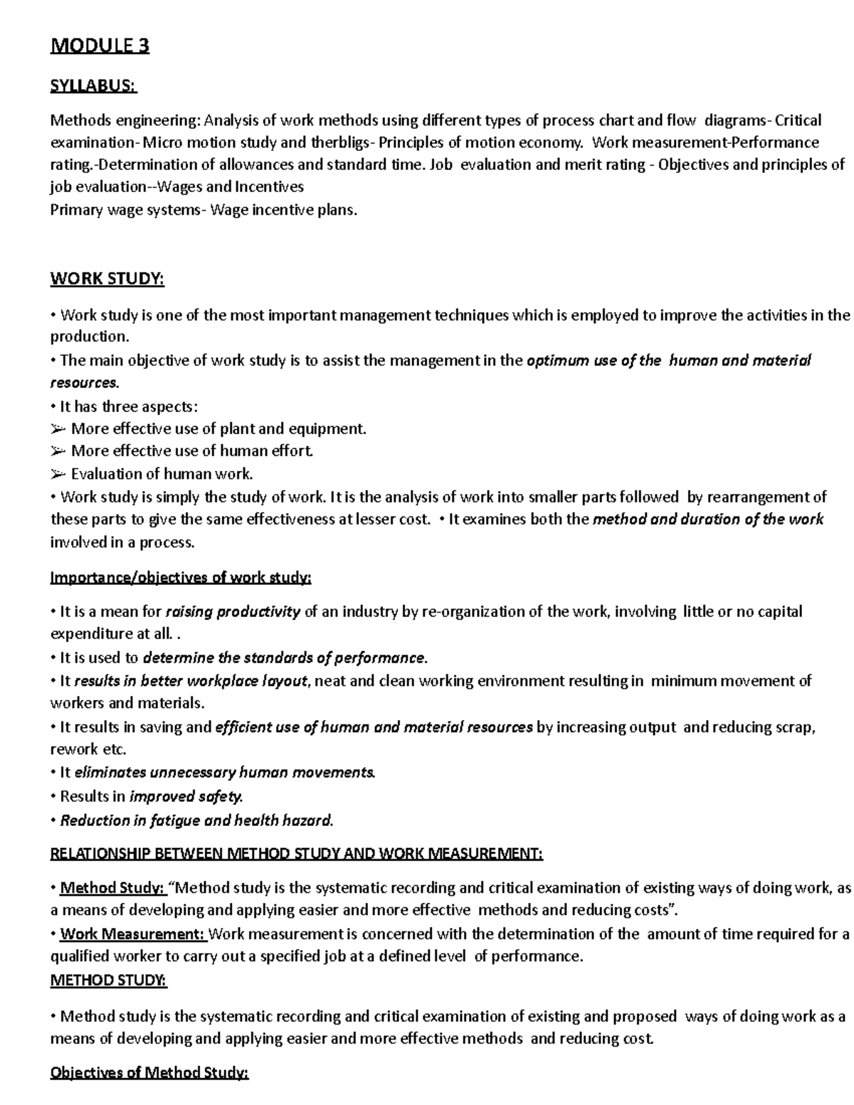 Industrial Engineering Module 3 - MODULE 3 SYLLABUS: Methods ...
