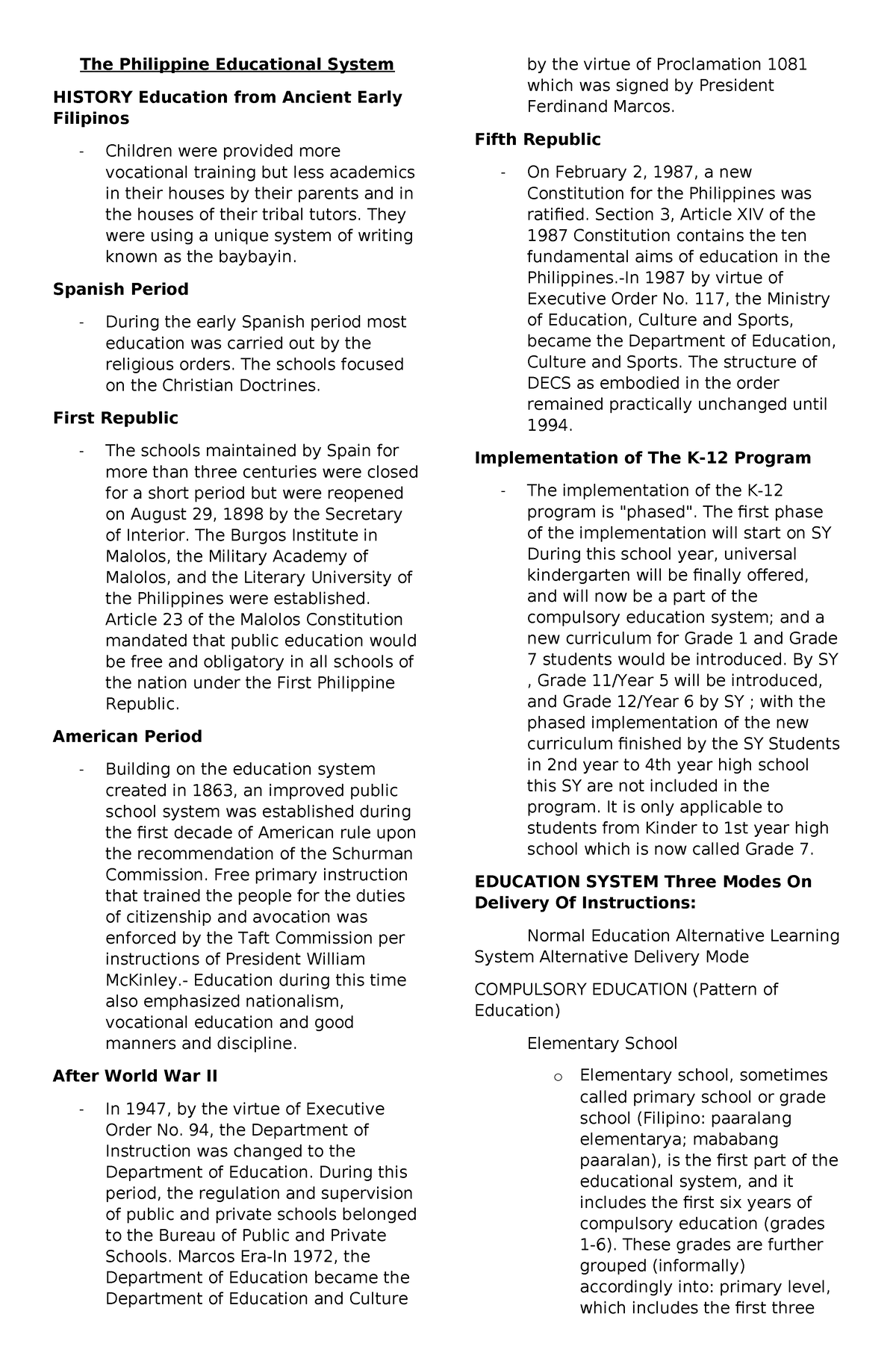 Legal Bases Of The Philippine Educational System - The Philippine ...