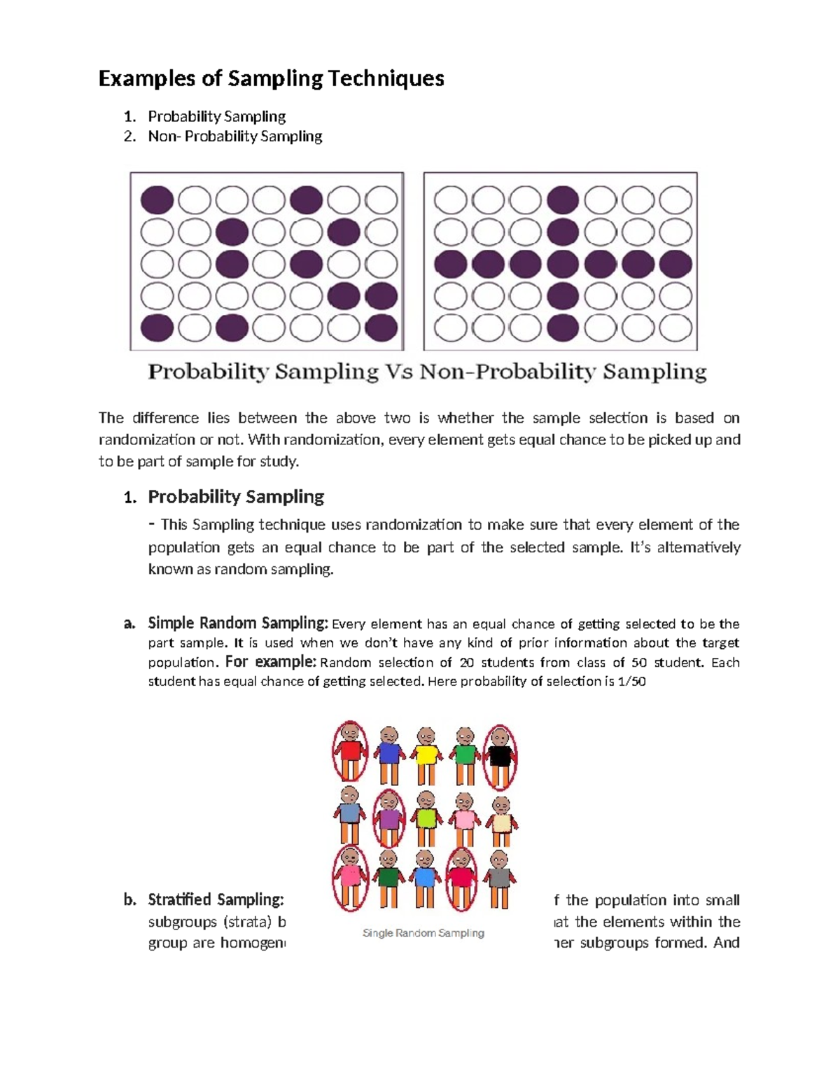 Examples OF Sampling Techniques - Probability Sampling 2. Non ...
