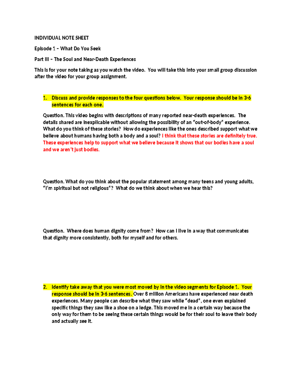 Episode 2 Part III Individual Notes Sheet - INDIVIDUAL NOTE SHEET ...