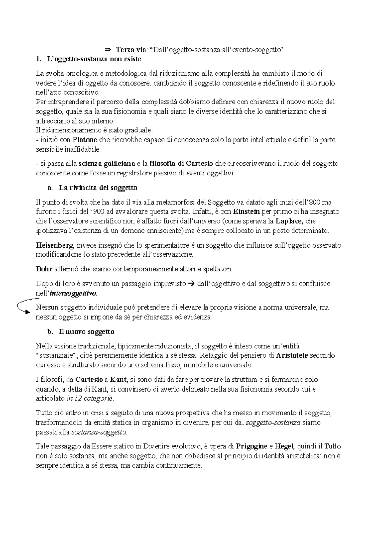 Terza via L’oggettosostanza non esiste La svolta ontologica e