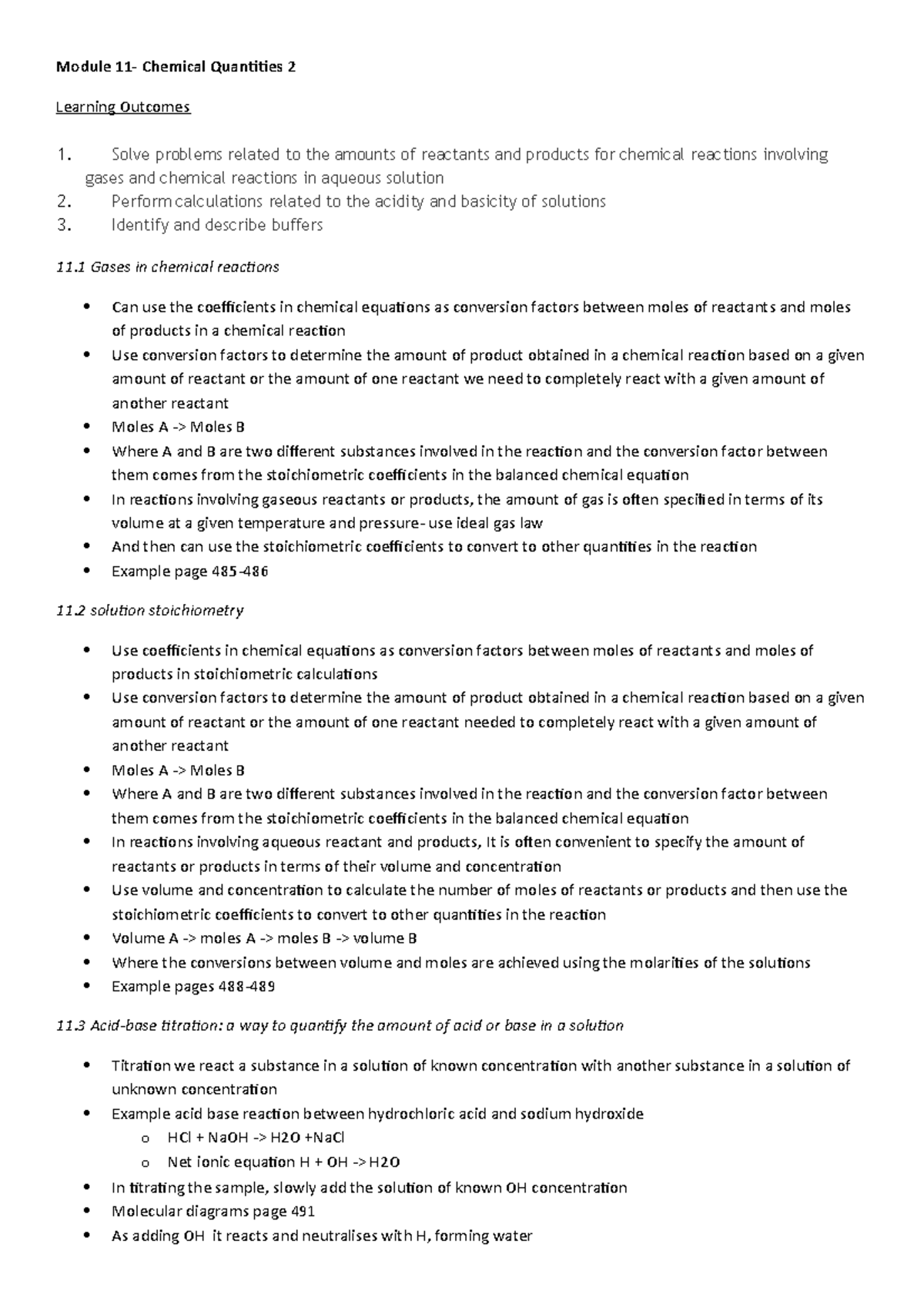 Module 11 - mod 11 - Module Chemical Quantities 2 Learning Outcomes 1 ...
