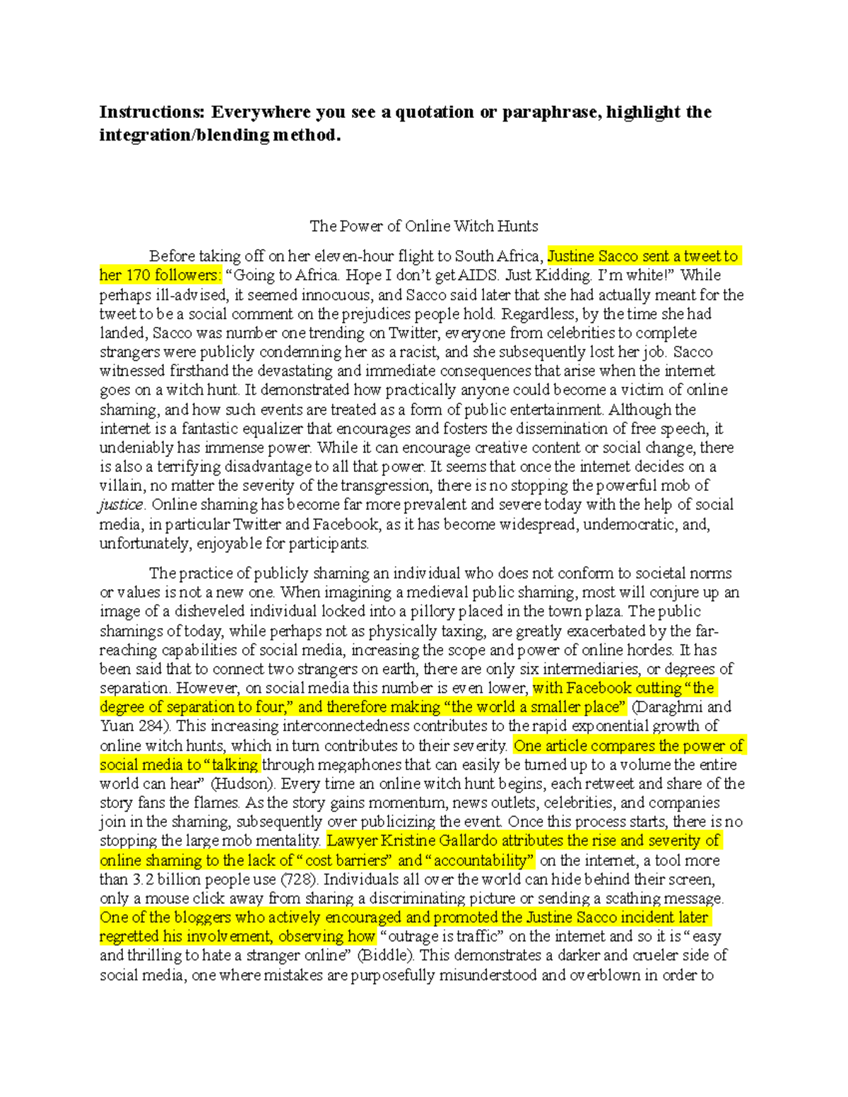 Answers to Finding Quotation Integration Methods - Instructions ...