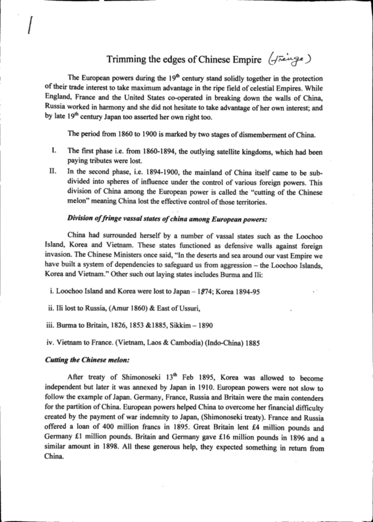 Japan 1 - trimming the edges of china - Trimming the edges of Chinese ...