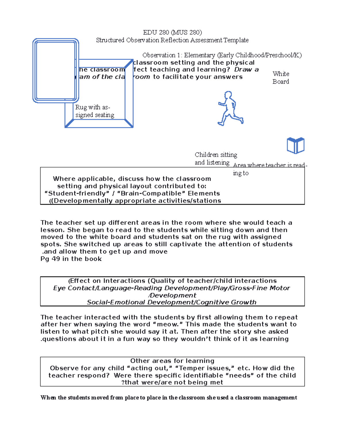Observation 2- PE 4th grade (2) - Structured Observation Reflection ...