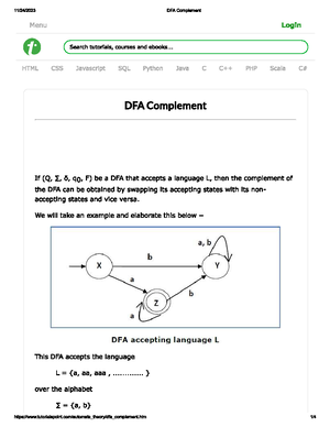 TOC NFA TO DFA Conversions - Theory Of Computation - Studocu