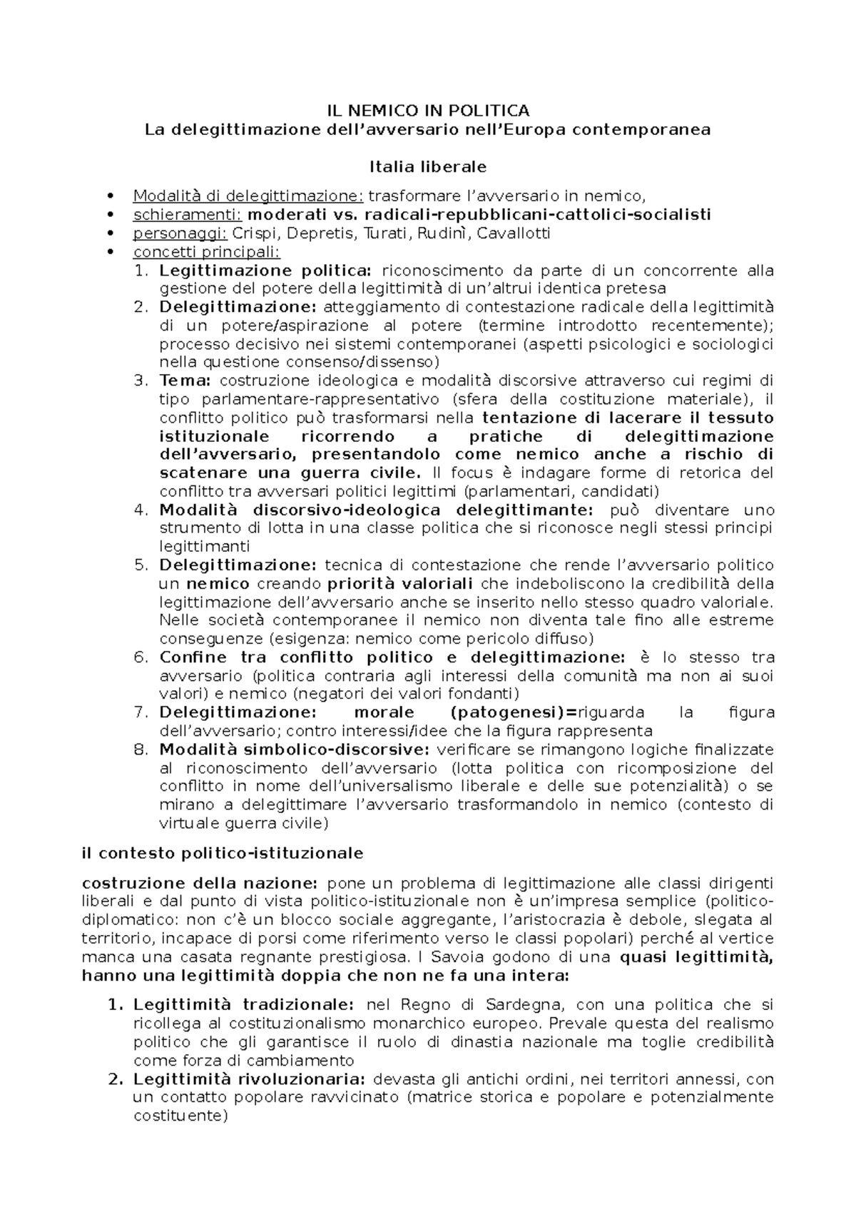 Il nemico in politica: la delegittimazione dell'avversario nell'Europa ...