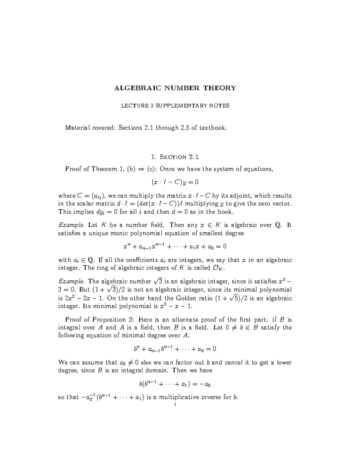 topics-in-algebraic-number-theory-part-3-algebraic-number-theory