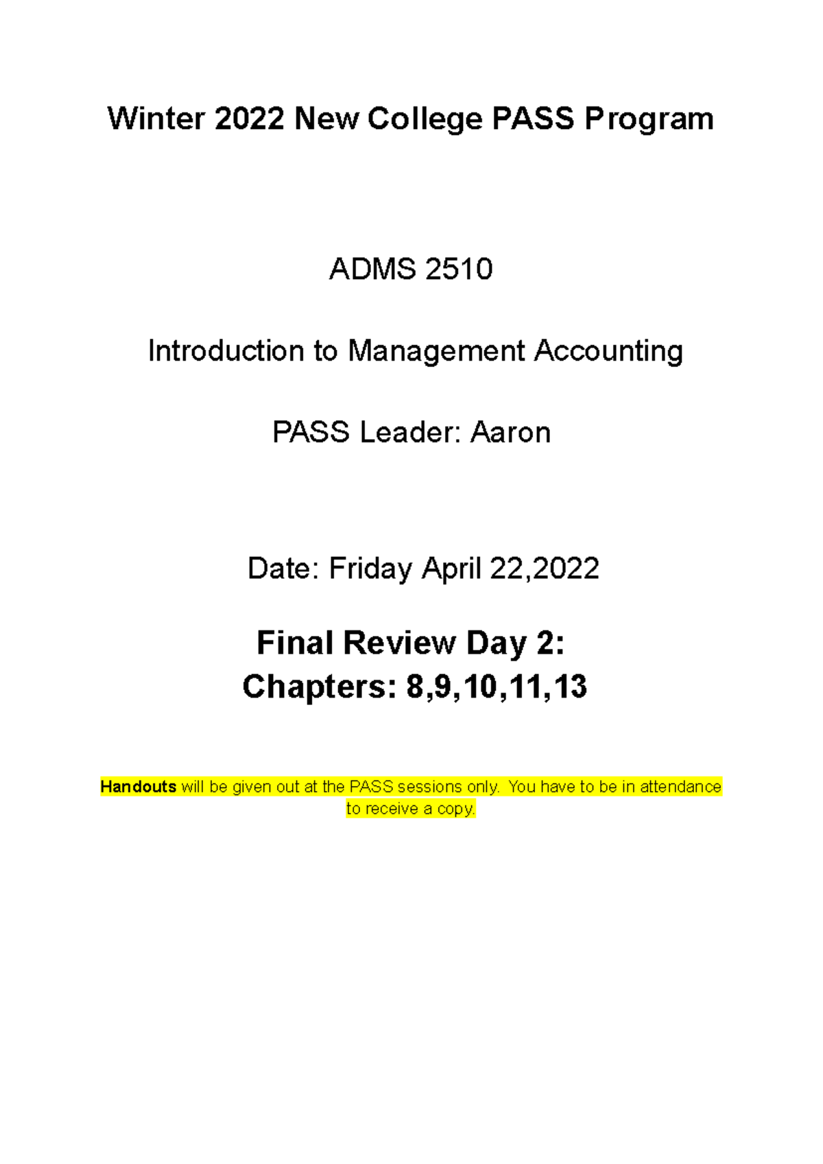 PASS Day 2 FN Review Google Docs Winter 2022 New College PASS