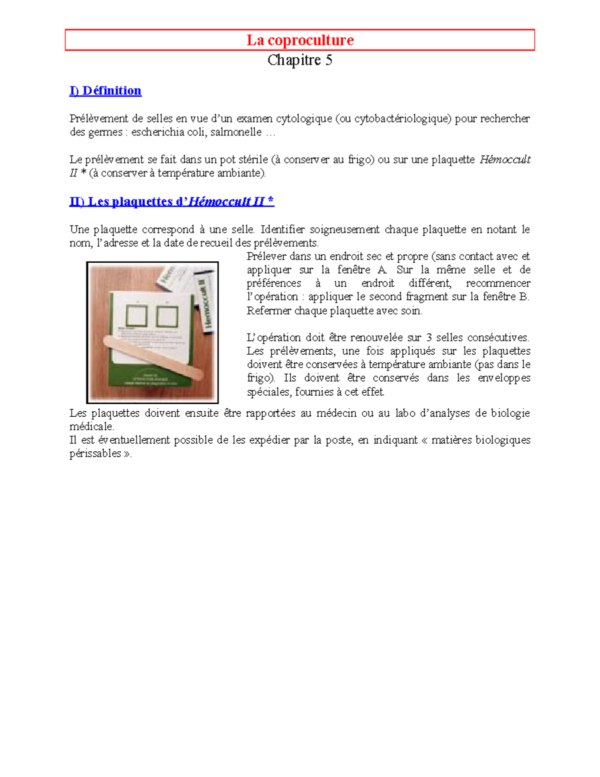 Ch05 Coproculture - /Gastro-enterologie - La coproculture Chapitre 5 I ...