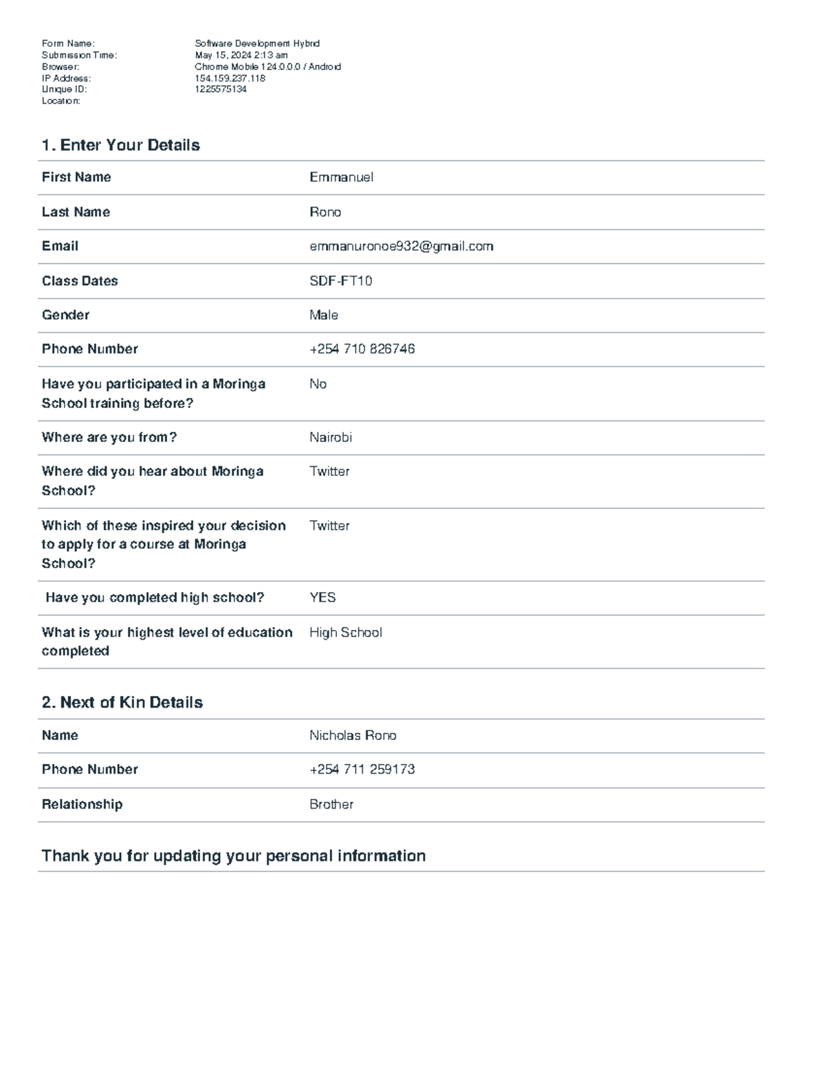 Software Development Hybrid Submission 1225575134 - Form Name: Software ...