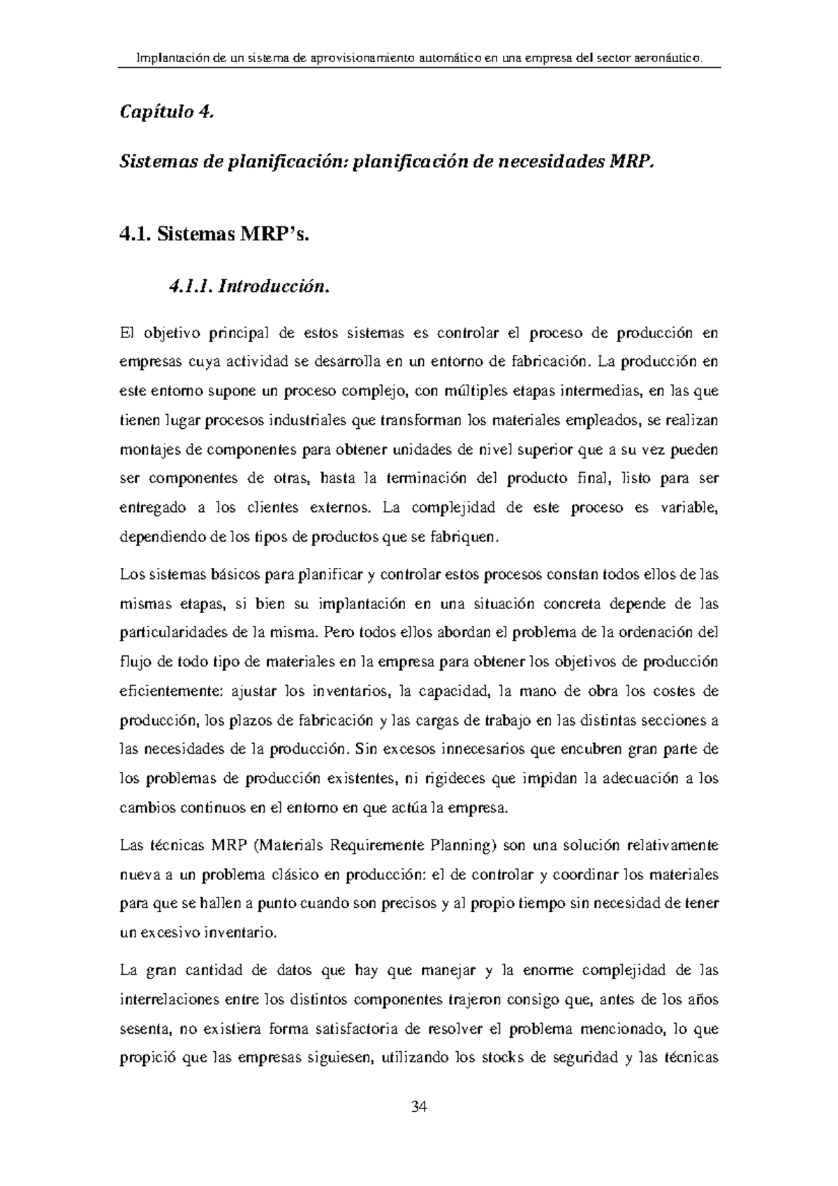 Cap Ã tulo 4 Sistema MRP Capítulo 4 Sistemas de planificación