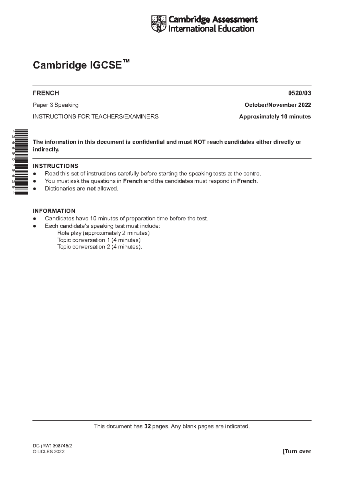 0520 w22 tn 03 - Class notes - This document has 32 pages. Any blank ...