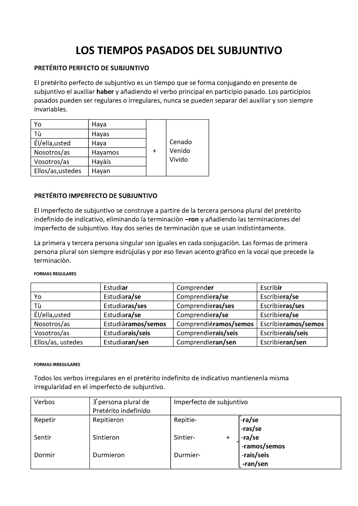 los-tiempos-pasados-del-subjuntivo-los-tiempos-pasados-del-subjuntivo