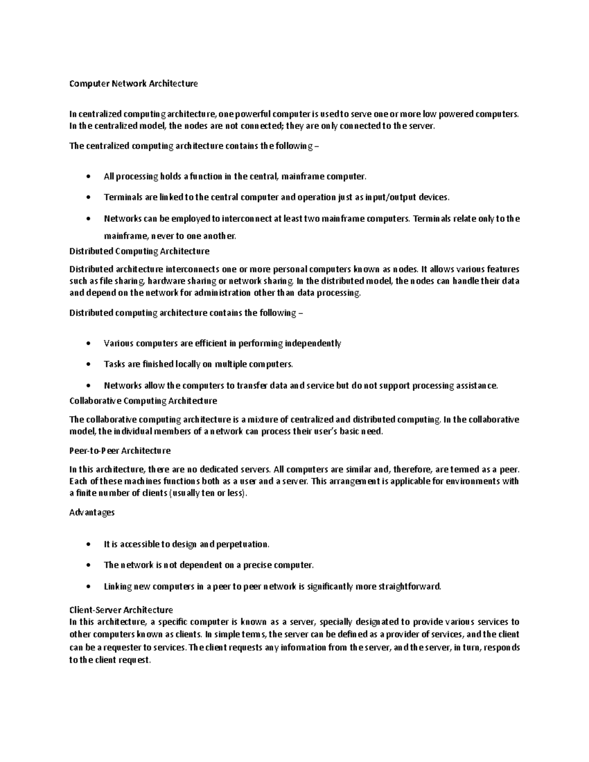 Switching methods - Computer Network Architecture In centralized ...