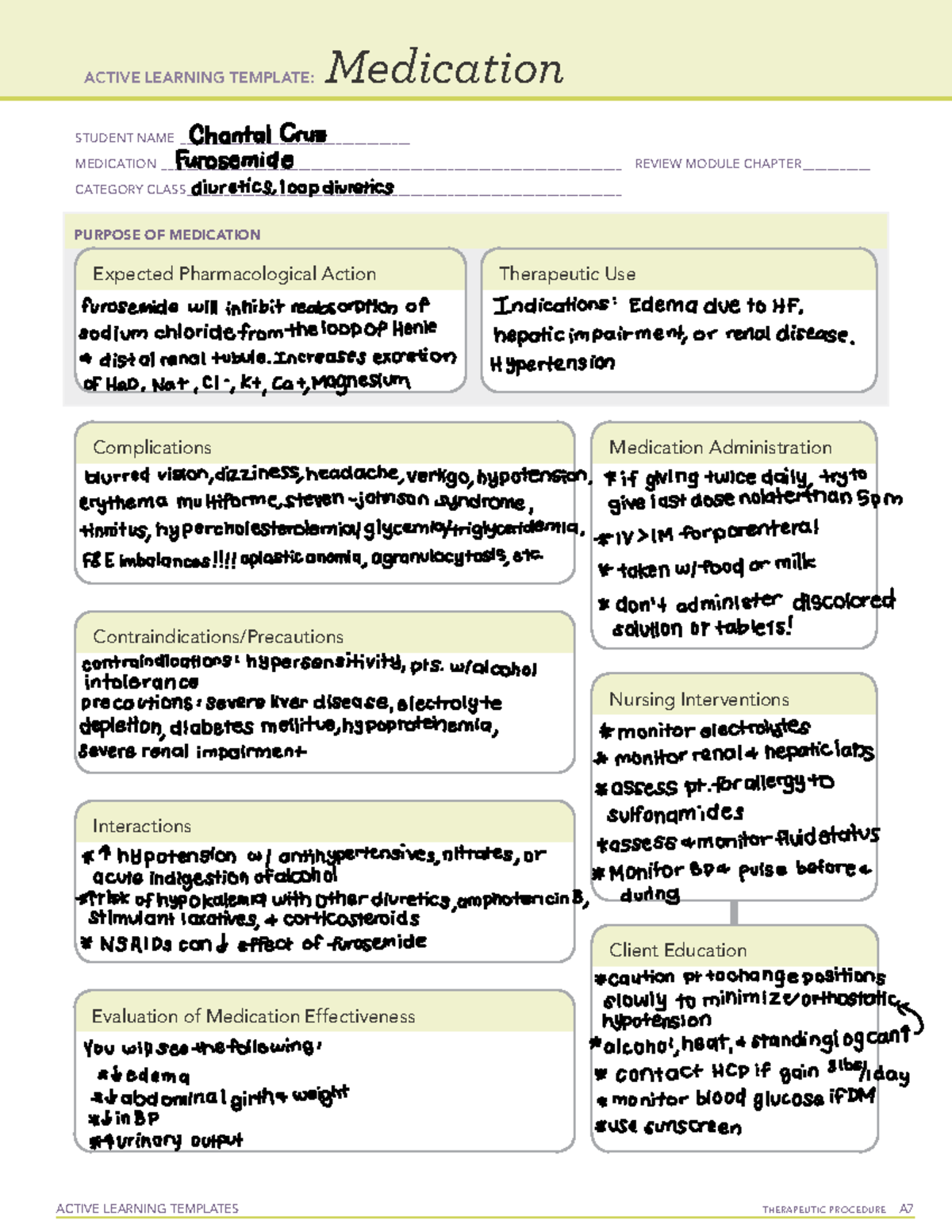 Wk5Drug Cards Med Math - drug tempaltes - PHARM - 113 - ACC - Studocu