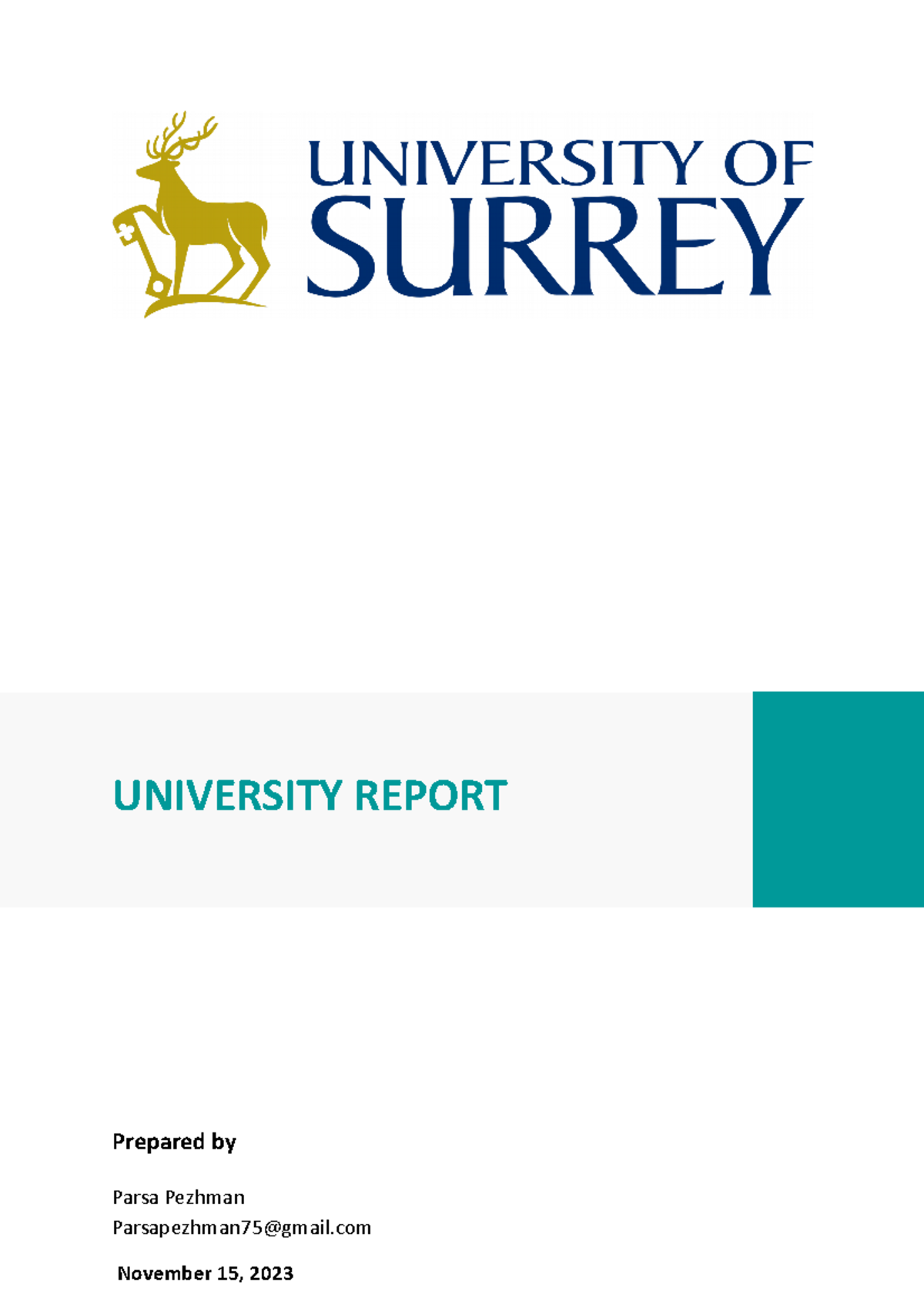 Free Basic University Report Template - UNIVERSITY REPORT Prepared by ...