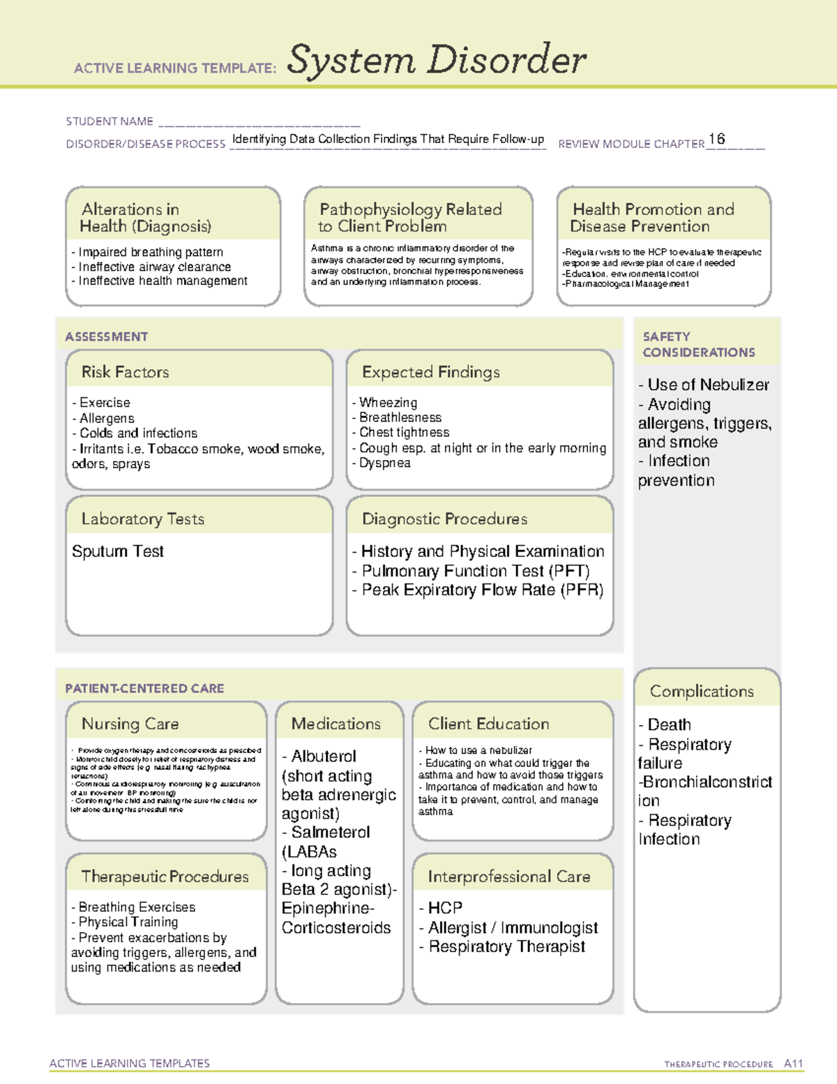 Peds Priority Follow Up - Active Learning Templates Therapeutic 