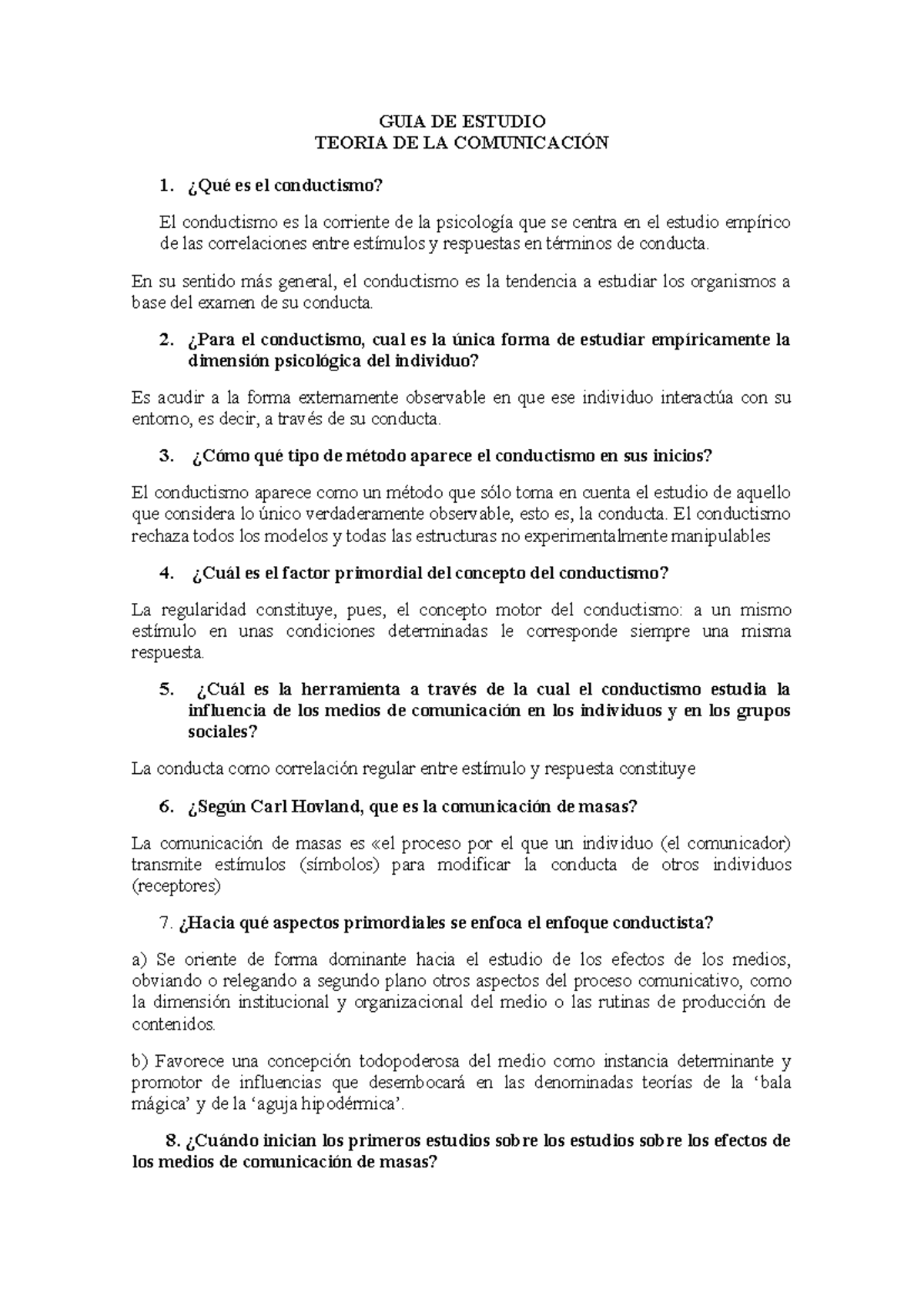 GUIA DE Teoria DE LA Comunicacion II Unidad - GUIA DE ESTUDIO TEORIA DE ...