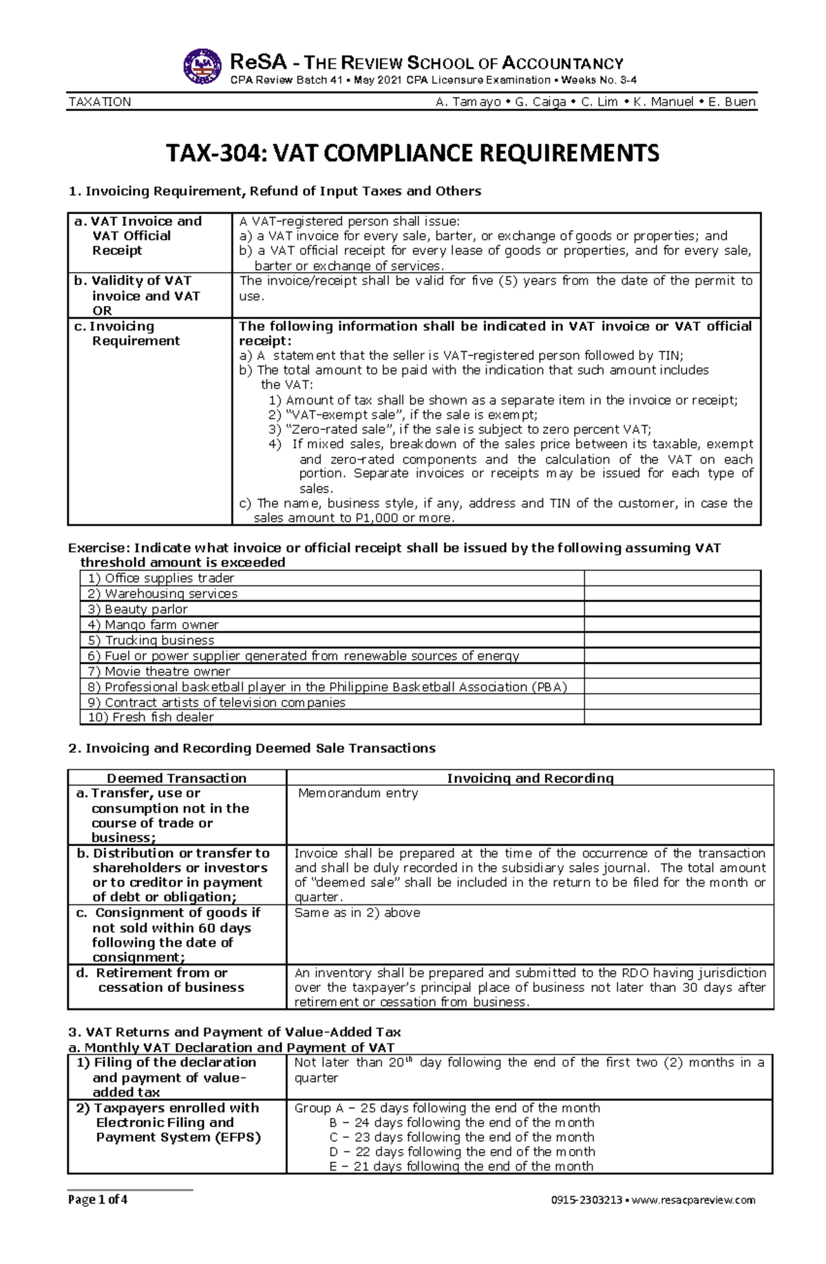 VAT exemption - WCOM