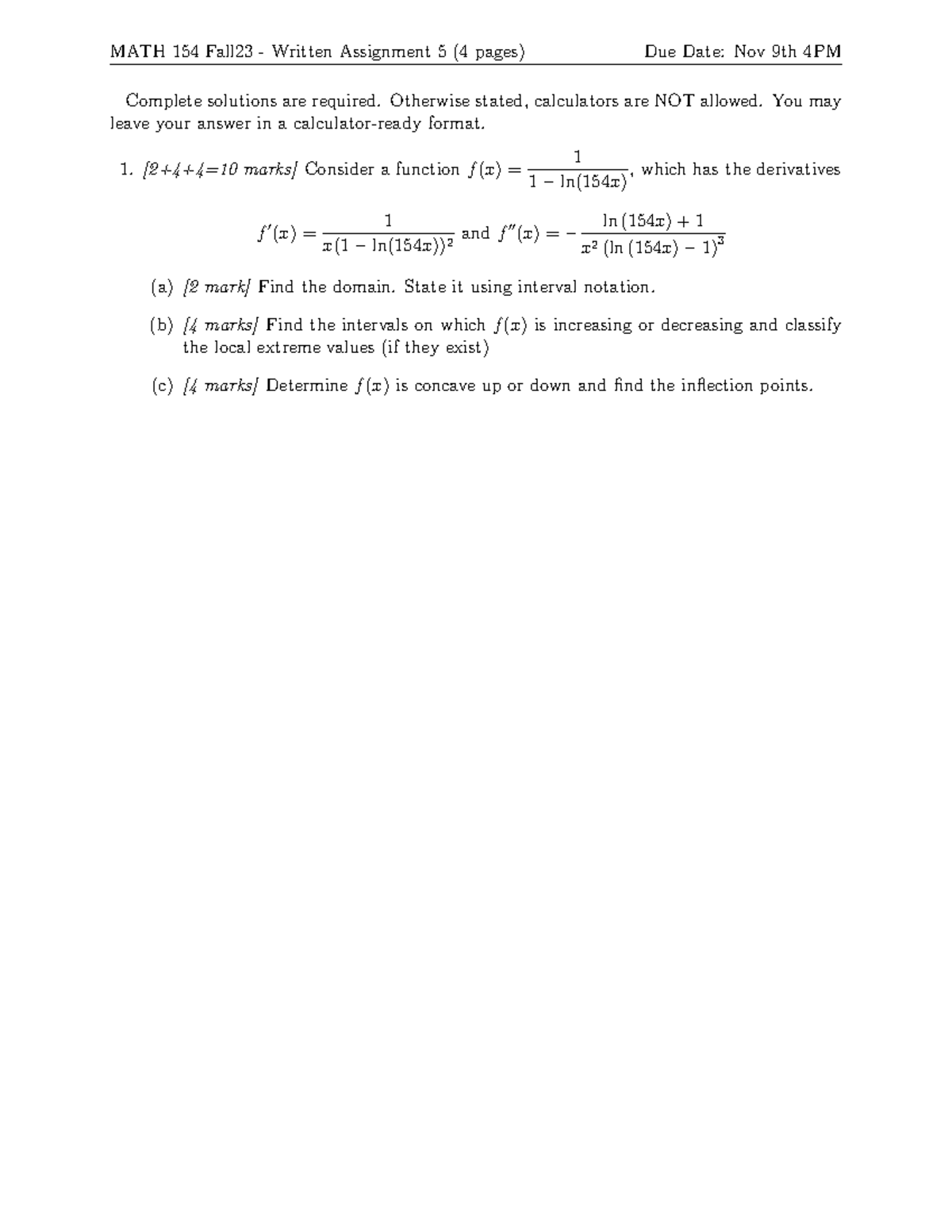 math-154-w-a-5-written-assignment-math-154-fall23-written