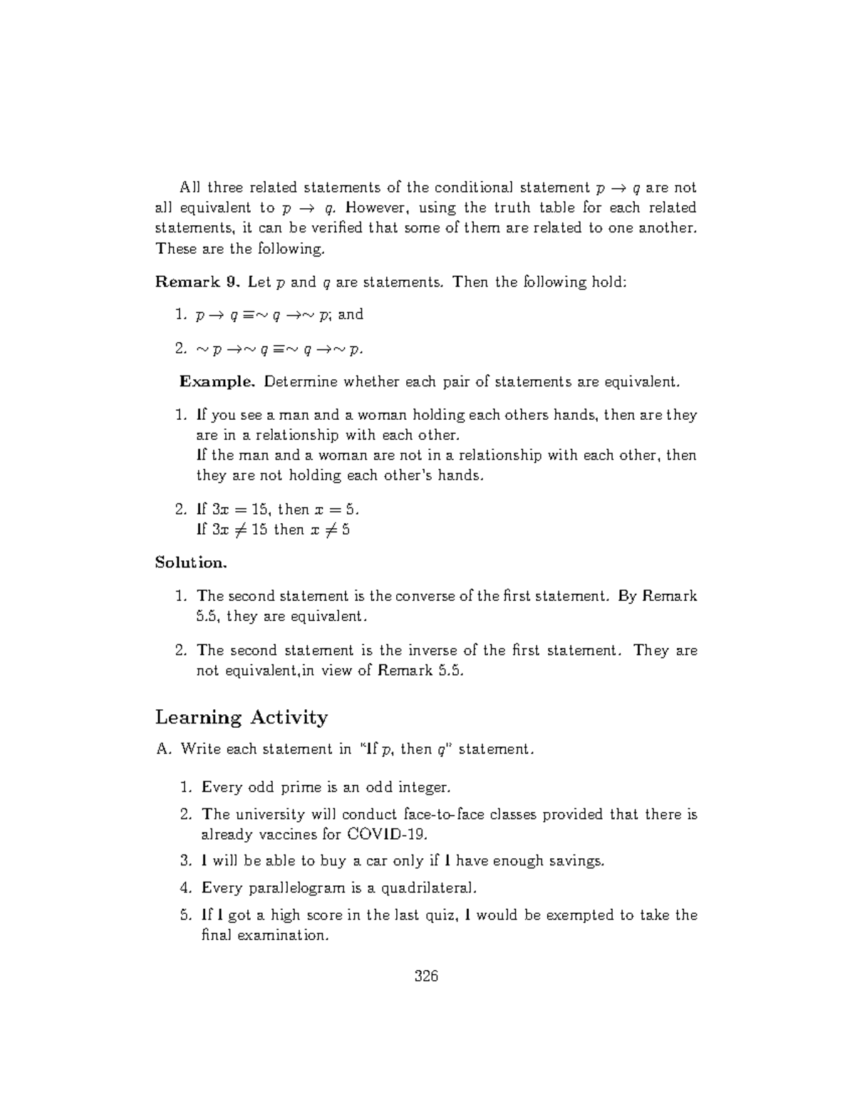 MMW 50 - MMW 50 notes - All three related statements of the conditional ...