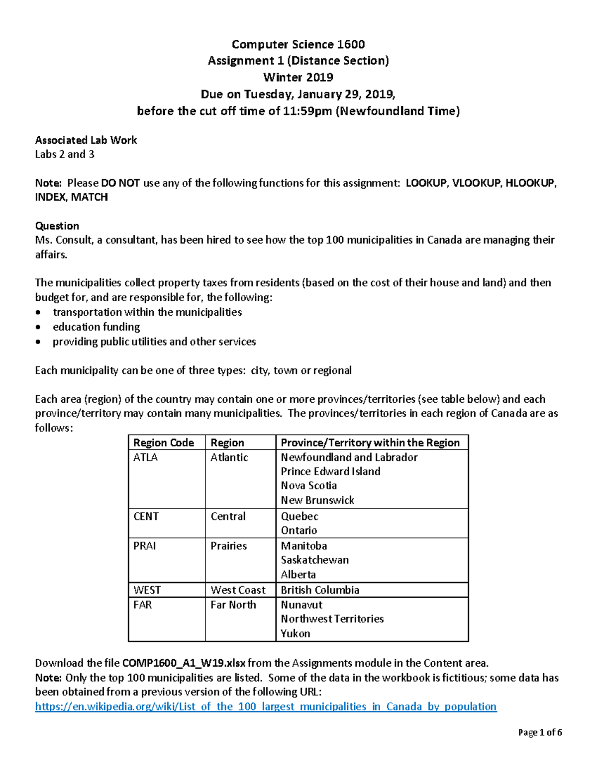 COMP1600 A1 W19 - mandatory assignment 1 worth 10 % - Computer Science ...