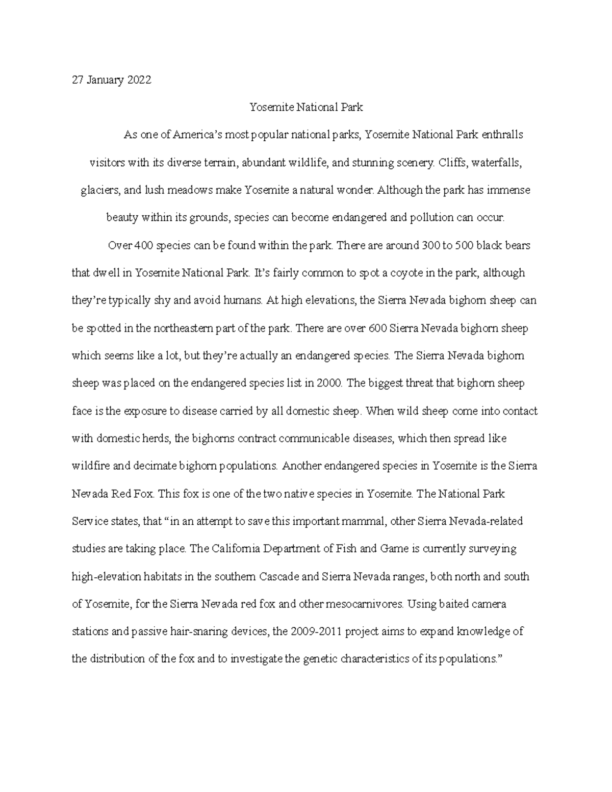 yosemite essay conclusion