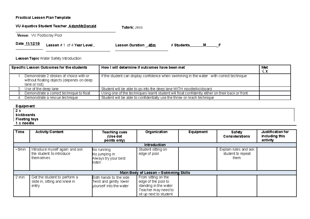 Week 2 lesson plan - A spread of assignment work from 16 different ...