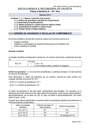 10Q1.1, Notação científica, Múltiplos e submúltiplos, Ordem de grandeza, Exercícios