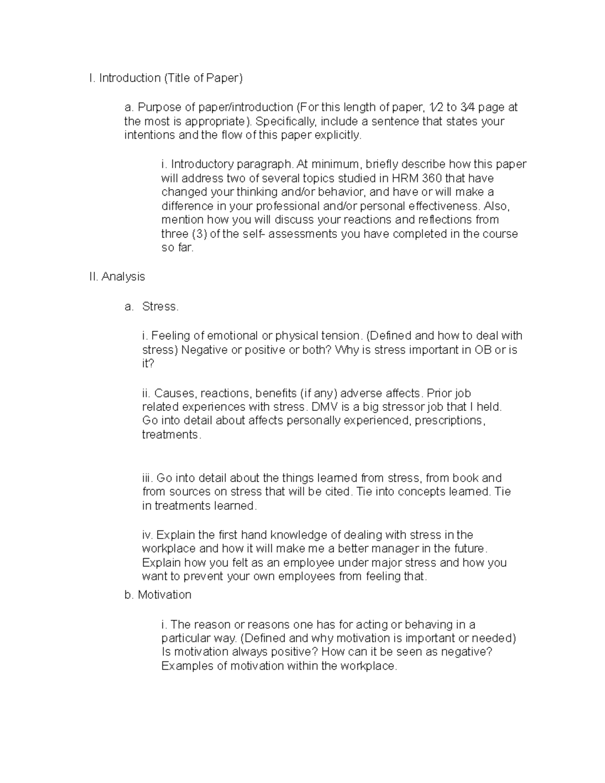 Outline final projectpdf draft - I. Introduction (Title of Paper) a ...
