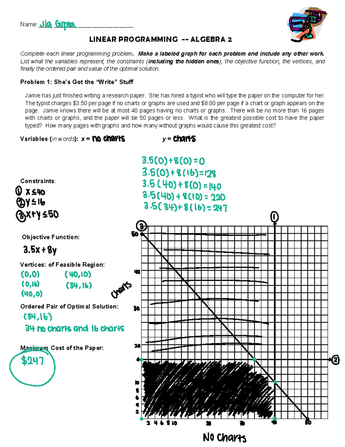 Linear Programming packet - Name:____ _______________________ LINEAR ...
