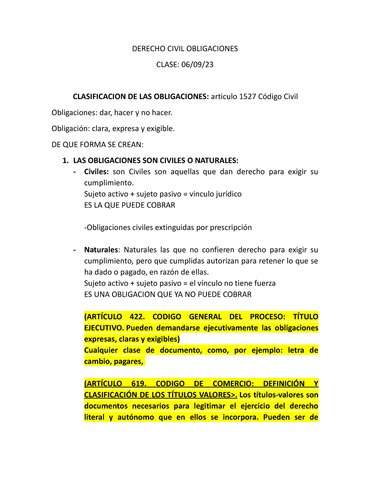 Derecho Civil Obligaciones Clase 06 - DERECHO CIVIL OBLIGACIONES CLASE ...