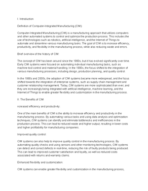 Computer-Integrated Manufacturing 3 + 4 - III. The Components of CIM ...