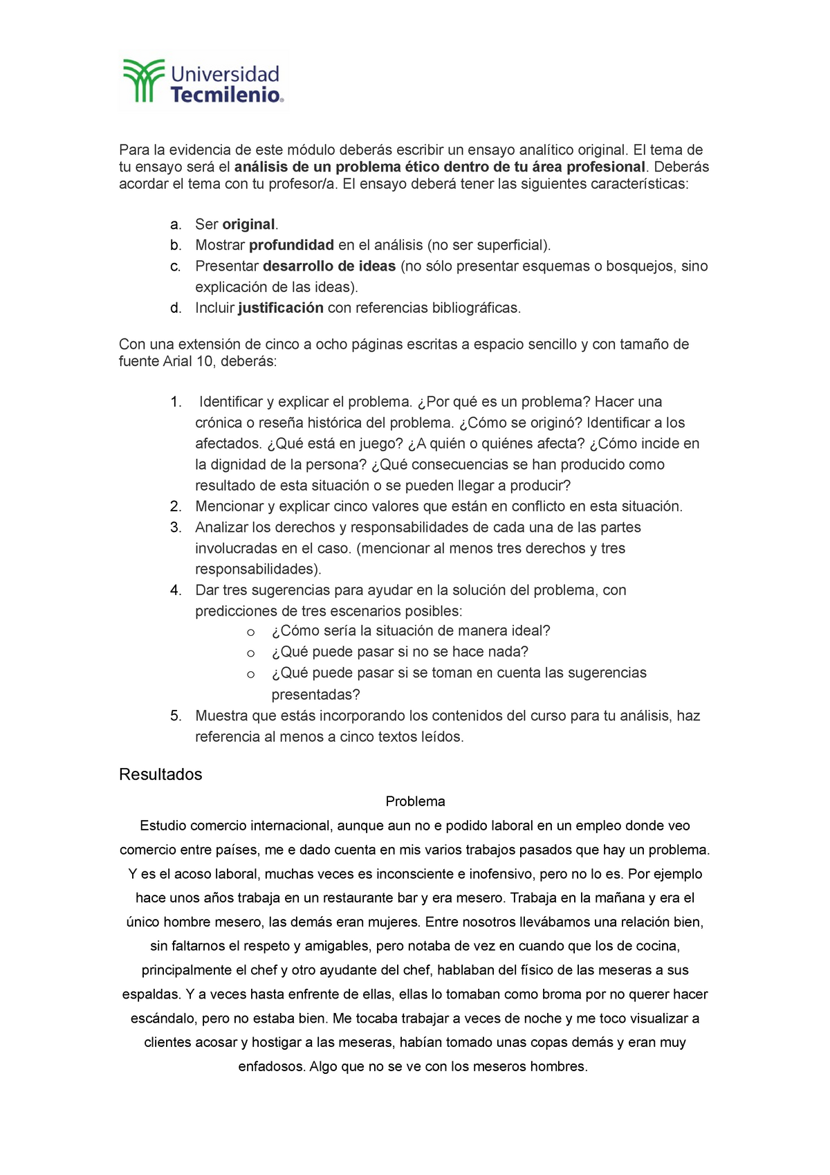 Evidencia 3 Etica Profesional Y Cuidadania Tecmilenio Para La Evidencia De Este Módulo Deberás 7913