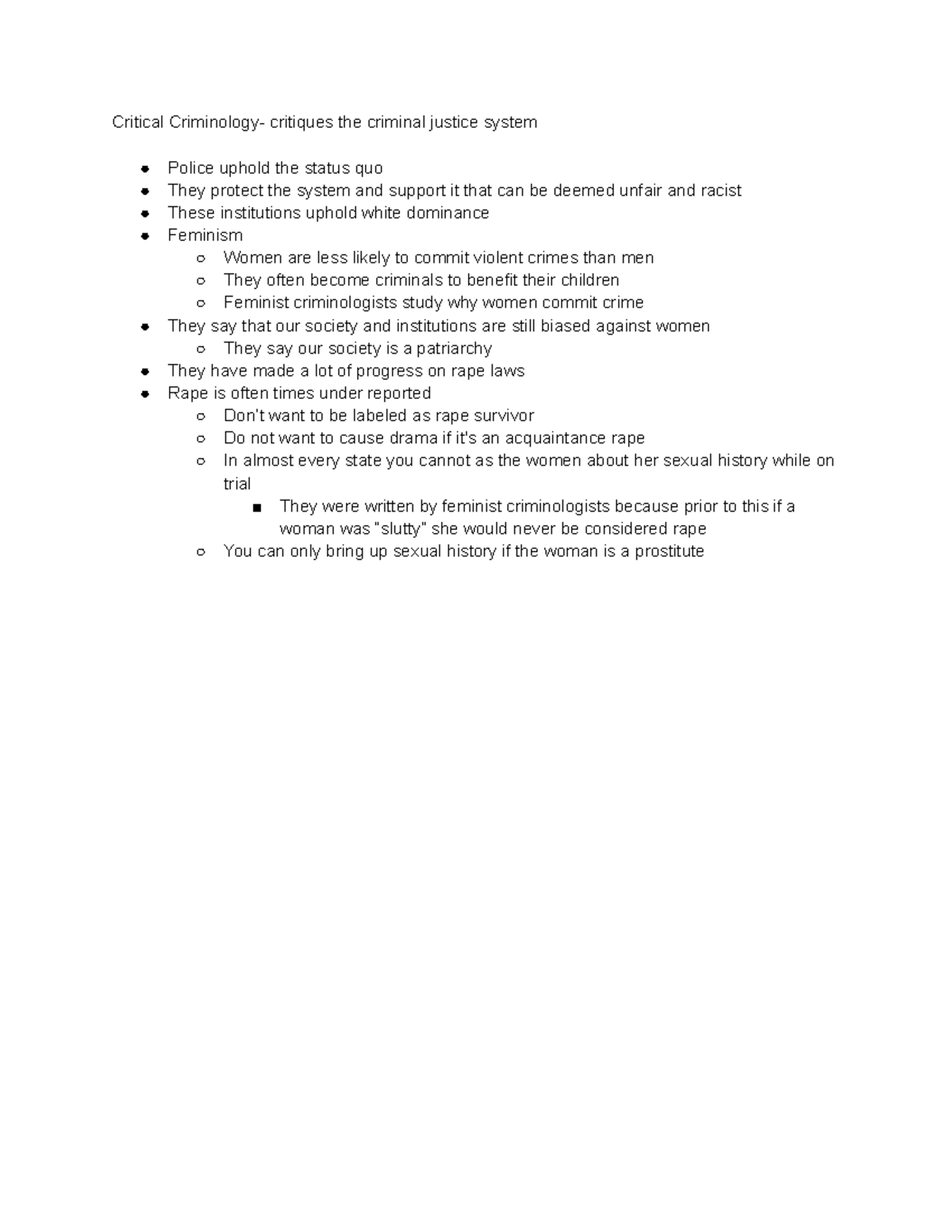 Chapter 4 - Detailed notes of the lecture. - Critical Criminology ...