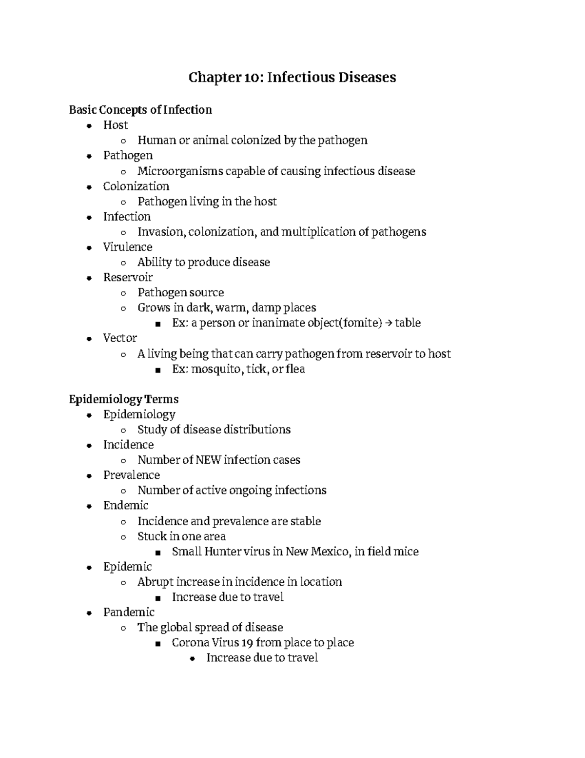 Chapter 10 Infectious Diseases - Chapter 10: Infectious Diseases Basic ...