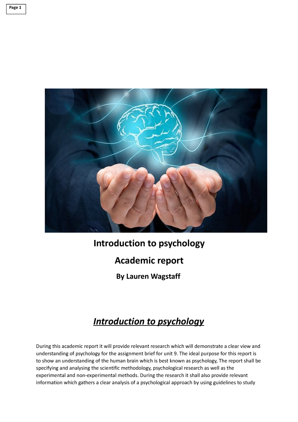 unit 9 introduction to psychology assignment planner