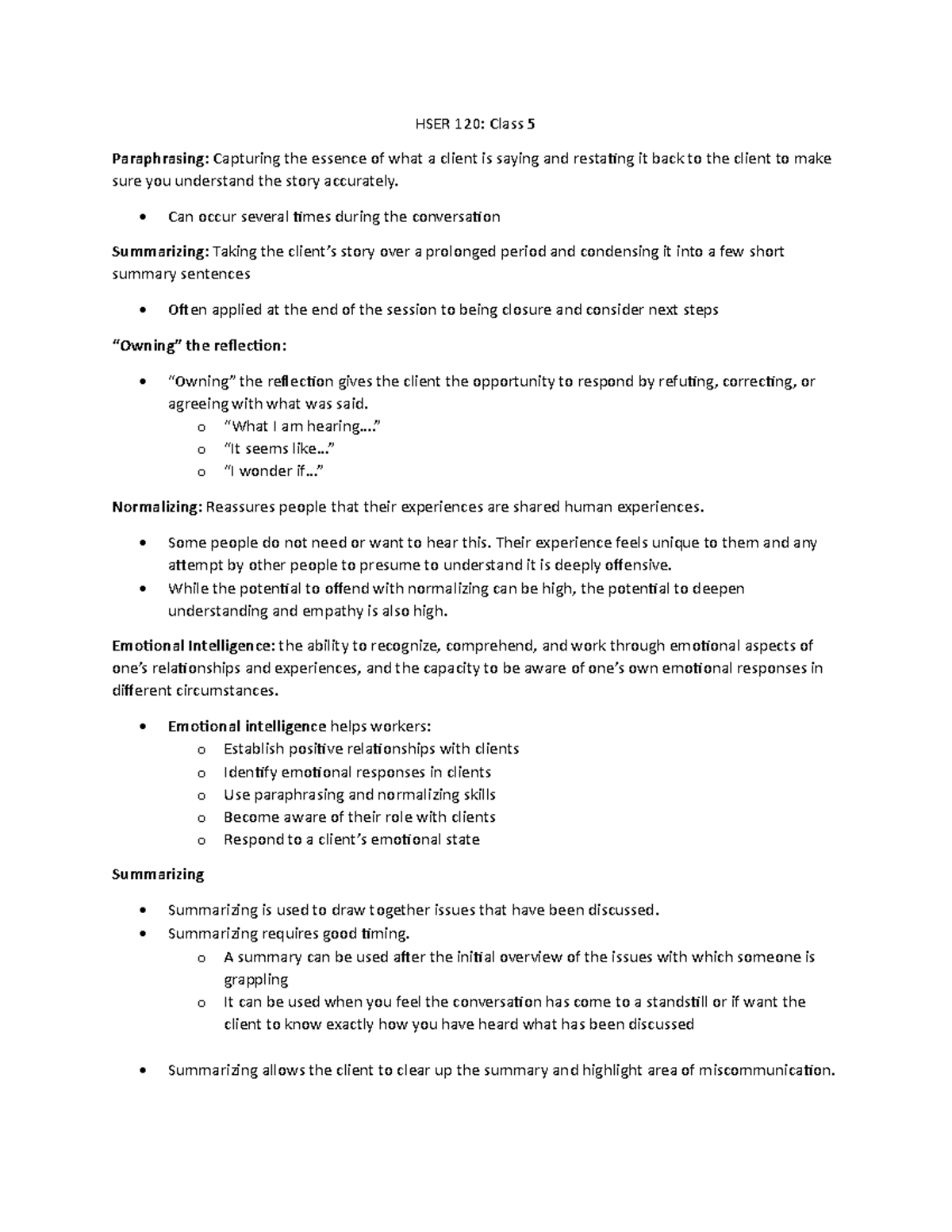 HSER 120 new copy - Human Services 120 in class notes - HSER 120: Class ...