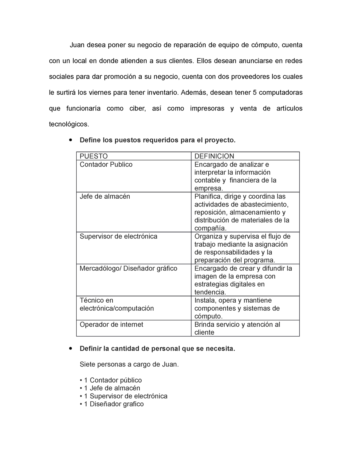 Actividad 2 Planeacion 2 - Juan Desea Poner Su Negocio De Reparación De ...