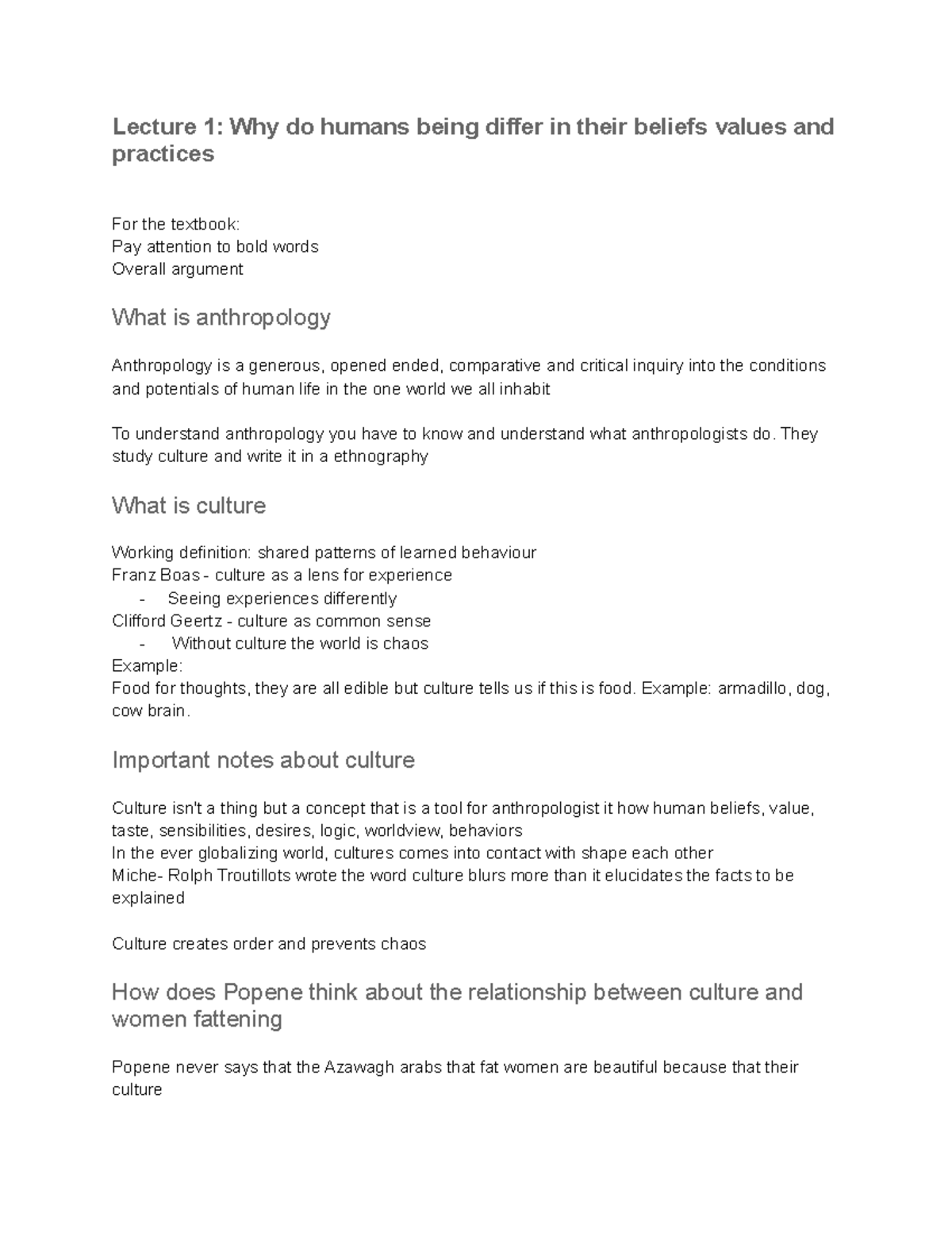 ANTA02 Lec Notes Lecture 1 Why do humans being differ in their