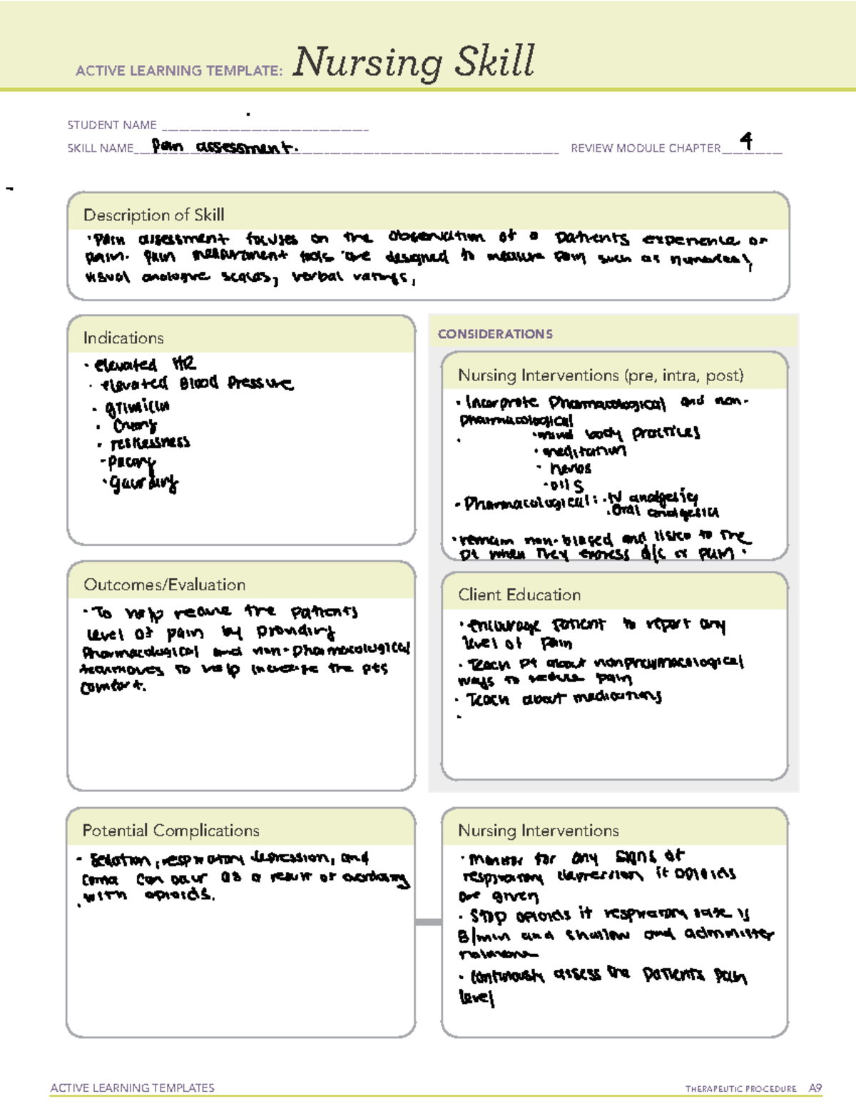 Active Learning Template Nursing Skill form - ACTIVE LEARNING TEMPLATES ...