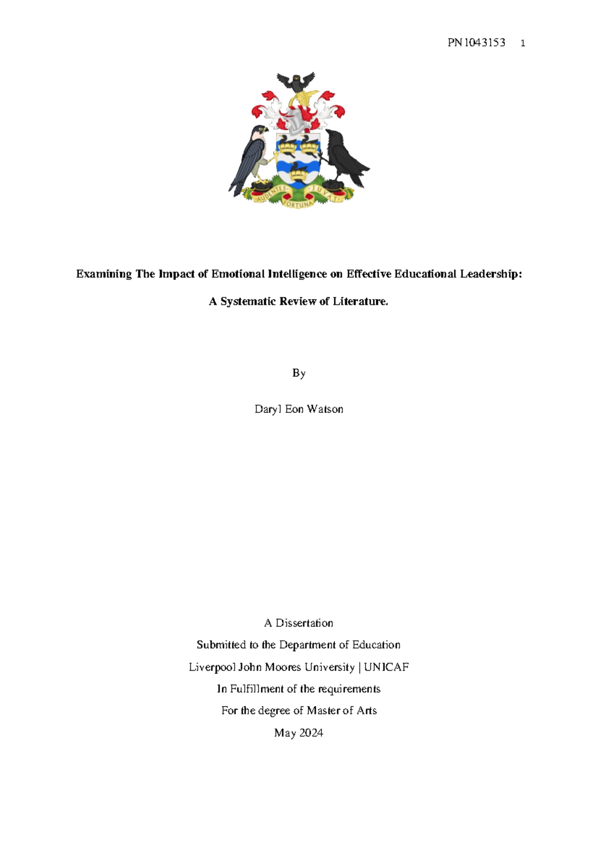 dissertation on emotional intelligence and leadership