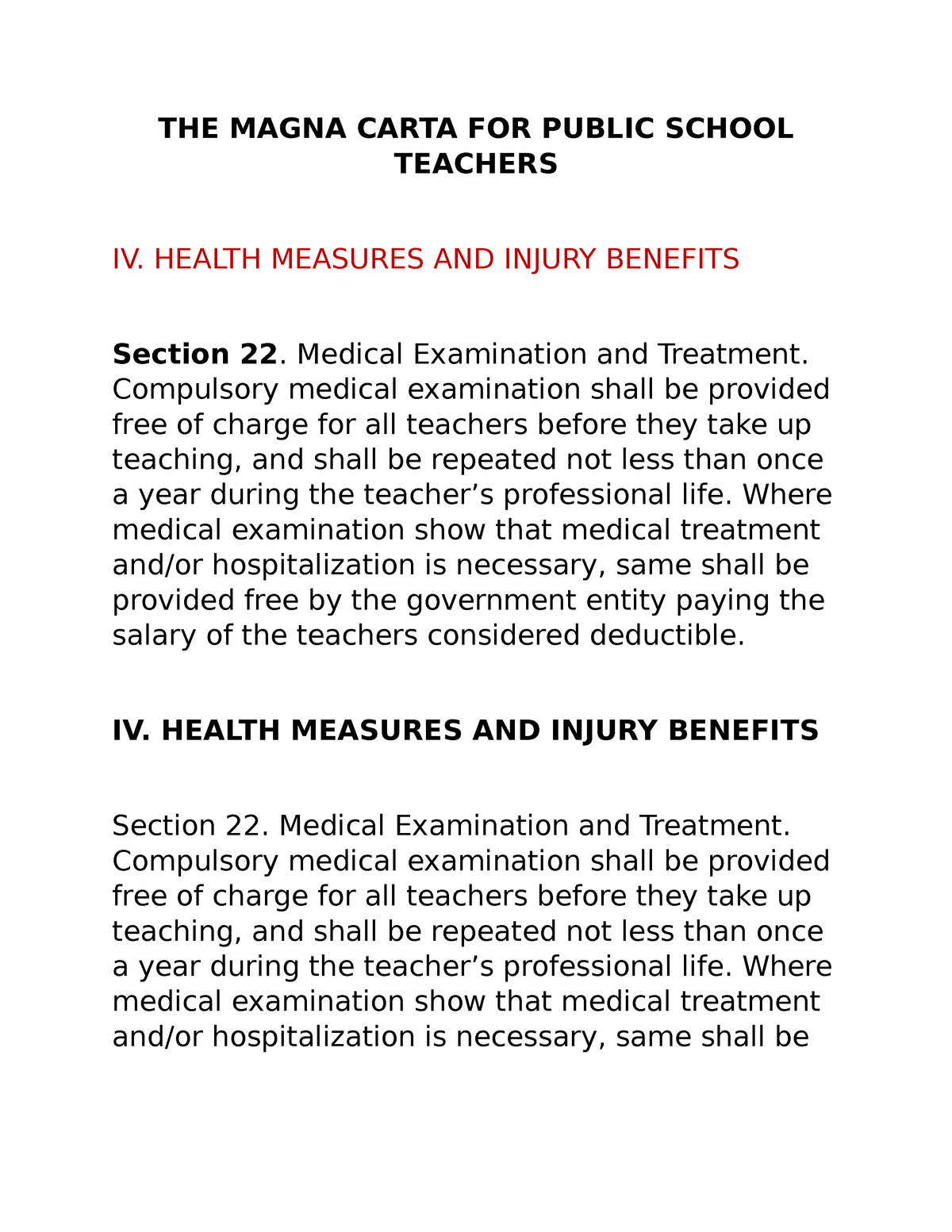 magna carta for teachers essay