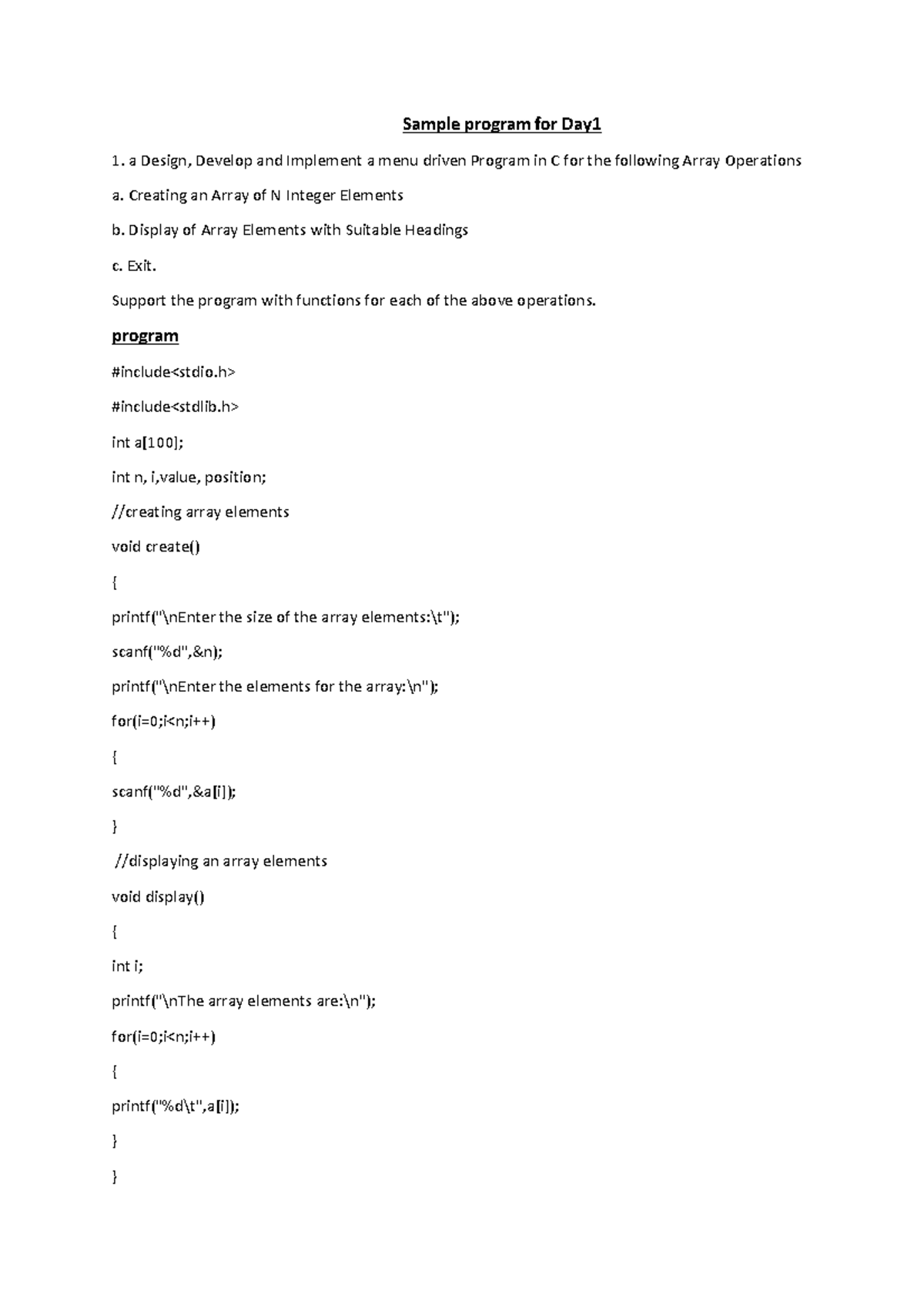 ygddgddfgdddggs - Sample program for Day 1. a Design, Develop and ...