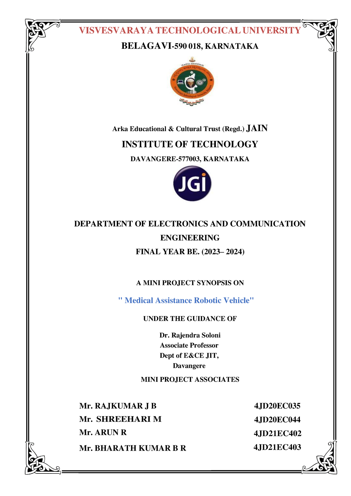 Final Symnop - VISVESVARAYA TECHNOLOGICAL UNIVERSITY BELAGAVI- 590 018 ...