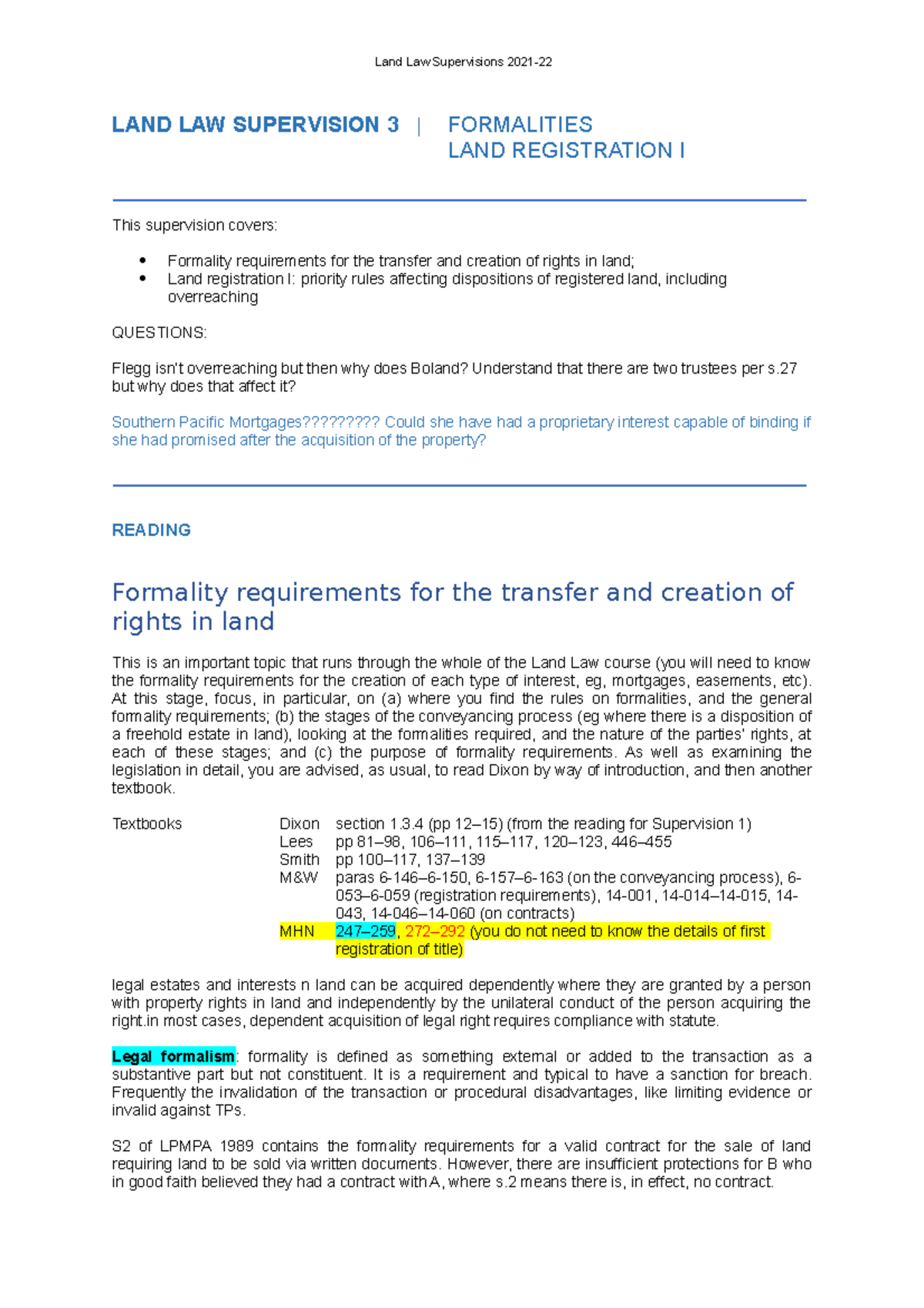 LLS3 Registration - LAND LAW SUPERVISION 3 | FORMALITIES LAND ...