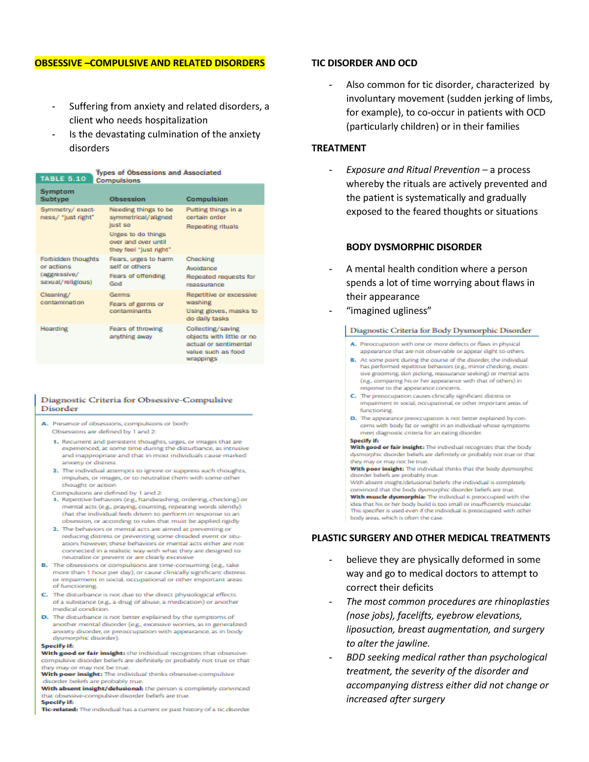 4. Obsessive - Compulsive AND Related Disorders - OBSESSIVE ...